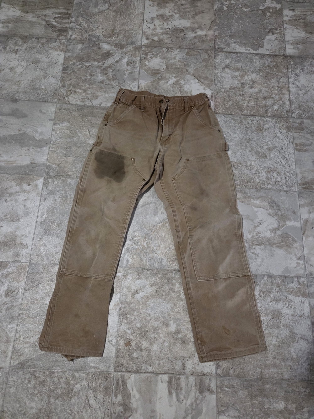 Vintage Distressed Carhartt double Knee Pants 30x30 Made in USA